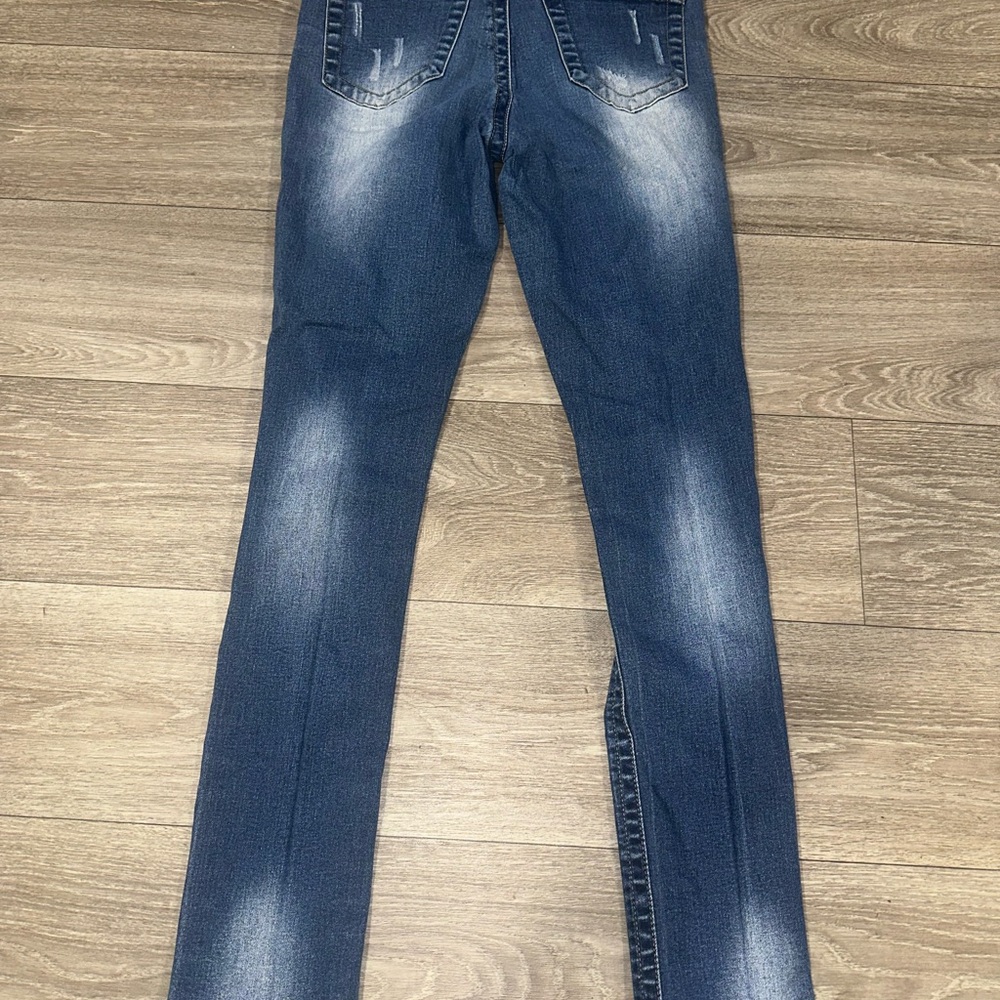 Distressed Blue Jeans - Picture 3 of 4